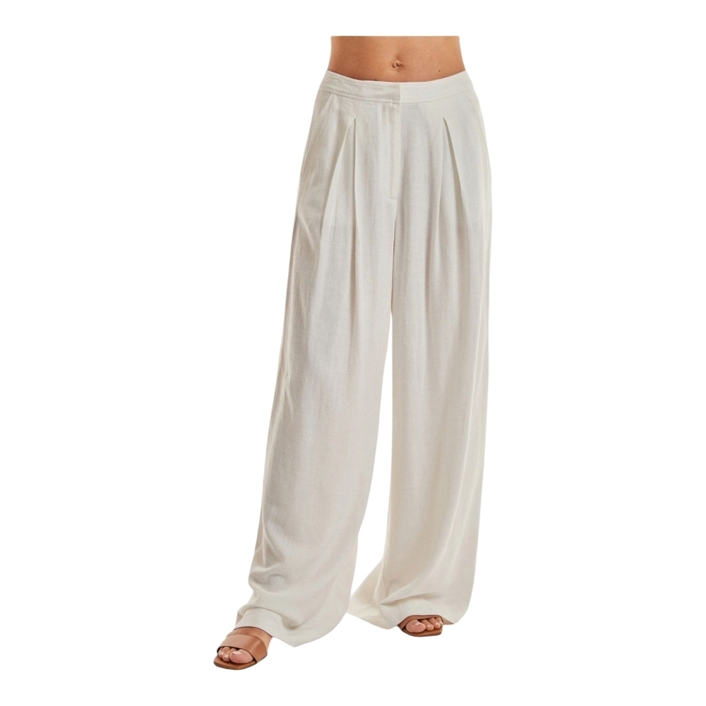 The Noli Shop Women's Linen Pant White Size M Seychelles Relaxed $MSRP $125 - Picture 11 of 12